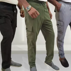 Men’s Exclusive Premium Cargo Pants 3pcs Set- Black,Olive & Gray