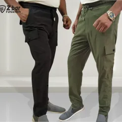 Men’s Exclusive Premium Cargo Trouser Combo - Black & Olive
