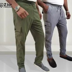 Men’s Exclusive Premium Cargo Trouser Combo - Olive & Gray